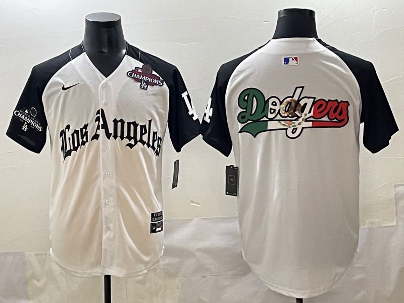 Men 2025 Los Angeles Dodgers Blank White black Five generations Joint Name Nike MLB Jersey style 5265->los angeles dodgers->MLB Jersey